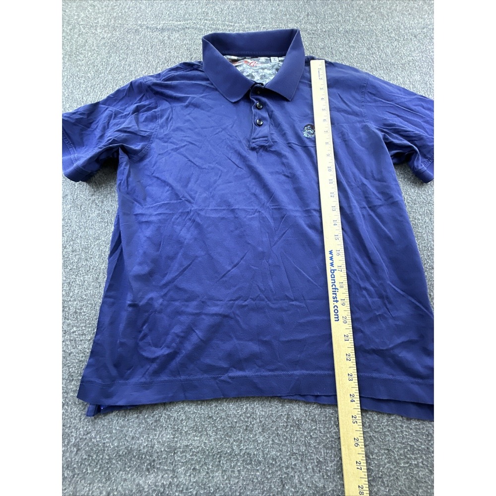 Robert Graham Polo Mens Large Navy Blue Short Sleeve Shirt‎ Lightweight Logo - Picture 3 of 11